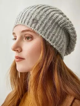 Шапка из шерсти серого оттенка (54-56)