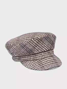 Кепи с геометричным принтом коричневого оттенка (56-58)