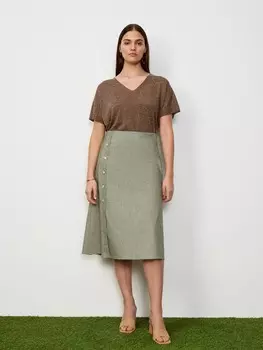 Юбка А-силуэта с пуговицами L(48)