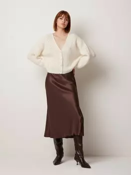 Юбка атласная с разрезом S(44)