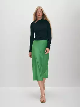 Юбка длины миди из атласной ткани ELIS