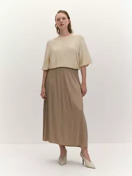 Юбка длины миди из ткани с эффектом крэш 4XL(56)