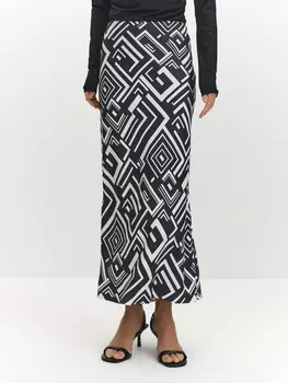 Юбка из 100% вискозы с геометрическим принтом XL(50)