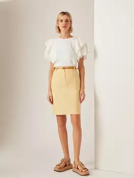 Юбка-карандаш желтая хлопковая ELIS