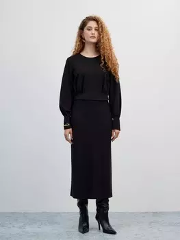 Юбка-миди черная XS(42)