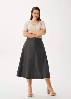 Юбка-миди графитовая (52)