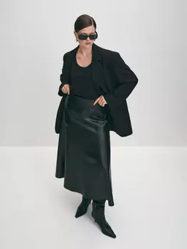 Юбка миди из экокожи M(46)