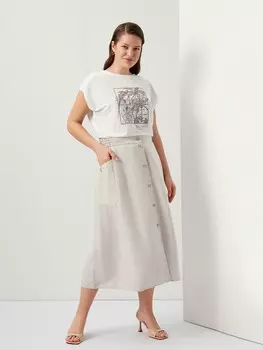 Юбка-миди изо льна и вискозы XL(50)