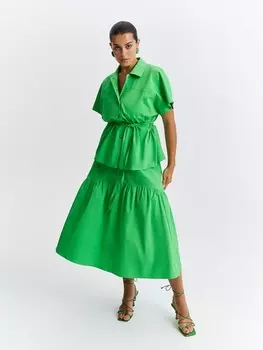 Юбка-миди с отрезной кокеткой M(46)