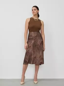 Юбка-миди с принтом L(48)