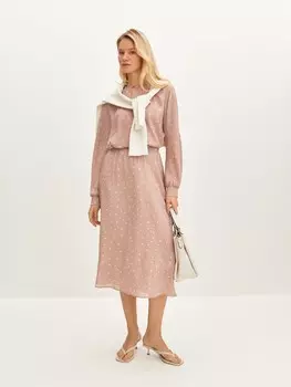 Юбка-миди с принтом "polka-dot" XS(42)