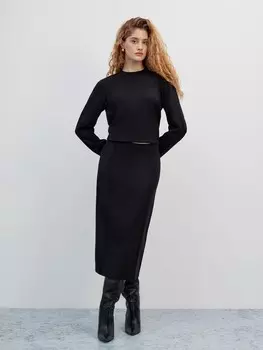 Юбка-миди с вертикальными рельефами M(46)