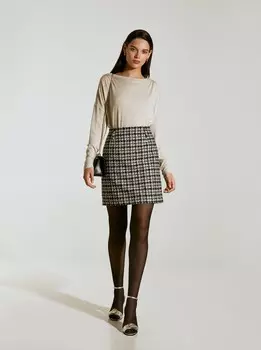 Юбка-мини из фактурной ткани S(44)