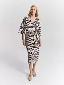 Юбка на запах с принтом XS(42)