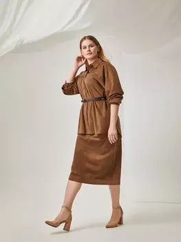 Юбка прямая из экозамши XL(50)