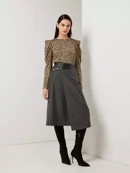 Юбка расклешенная с ассиметричным подолом S(44)