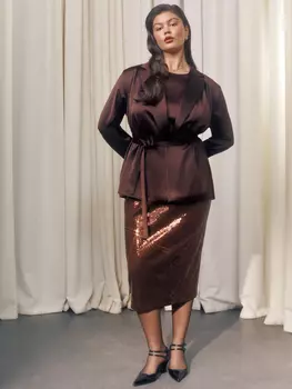 Юбка с пайетками длины миди XXL(52)