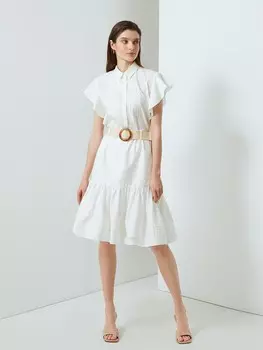 Юбка с воланом хлопковая S(44)