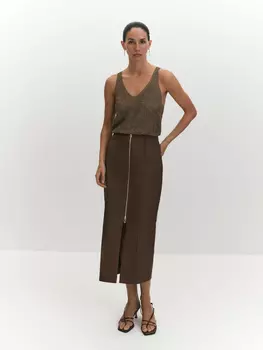 Юбка с застежкой на молнию и разрезом M(46)