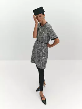 Юбка трапеция из хлопкового жаккарда XS(42)