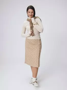 Юбка трапеция из мягкого трикотажа с дизайнерским принтом M(46)