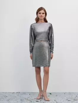 Юбка из блестящего трикотажа (44)