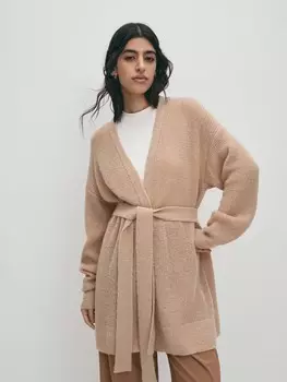 Теплый удлиненный вязаный кардиган ELIS