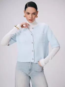 Кардиган жаккардовой вязки из хлопковой пряжи XS(42)