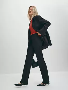 Классические прямые трикотажные брюки XS(42)