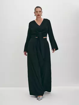 Короткая приталенная блуза с длинным рукавом XL(50)