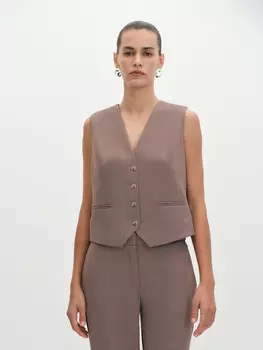 Короткий жилет из костюмной вискозы L(48)