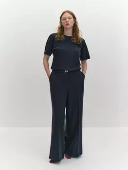 Костюмные брюки палаццо из вискозной ткани L(48)