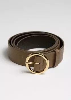 Кожаный ремень коричневого цвета (100)