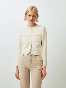 Кроп-жакет без воротника S(44)
