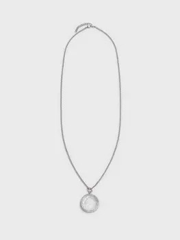 Круглый кулон с кристаллами за стеклом (69 см)