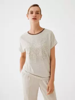 Лёгкий топ из хлопка и льна S(44)