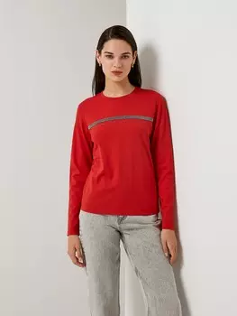 Лонгслив с декором монилью S(44)