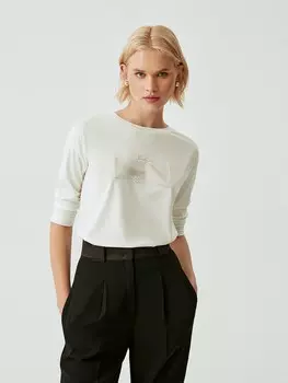 Лонгслив с принтом-напылением S(44)