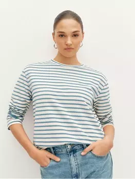 Лонгслив с принтом в полоску M(46)
