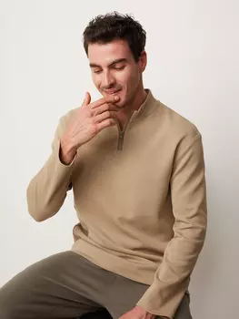 Лонгслив с застежкой на молнию S(48)