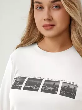 Лонгслив трикотажный с принтом M(46)