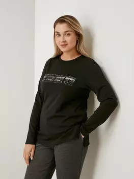 Лонгслив трикотажный с принтом M(46)