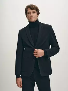 Костюмный однобортный трикотажный пиджак L(52)