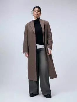 Пальто демисезонное длинное шерстяное XL(50)