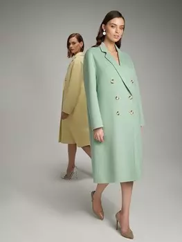 Пальто двубортное мятное S(44)