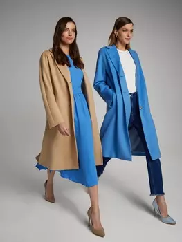 Пальто с шерстью бежевое S(44)