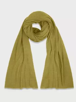 Палантин из шерсти оттенка лайм (222*73)