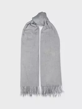 Палантин серый с бахромой (70*190)