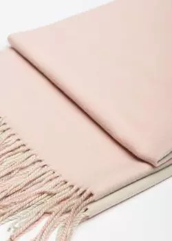 Двухцветный шарф с бахромой (60*175)