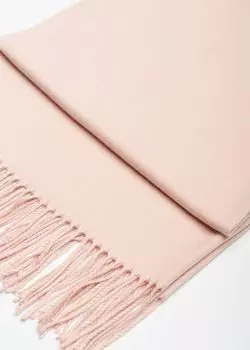 Однотонный шарф с бахромой (65*180)